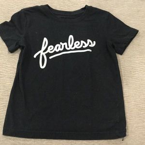 Toddler black T-shirt. “Fearless”